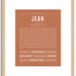 Jean (female) | Name Art Print