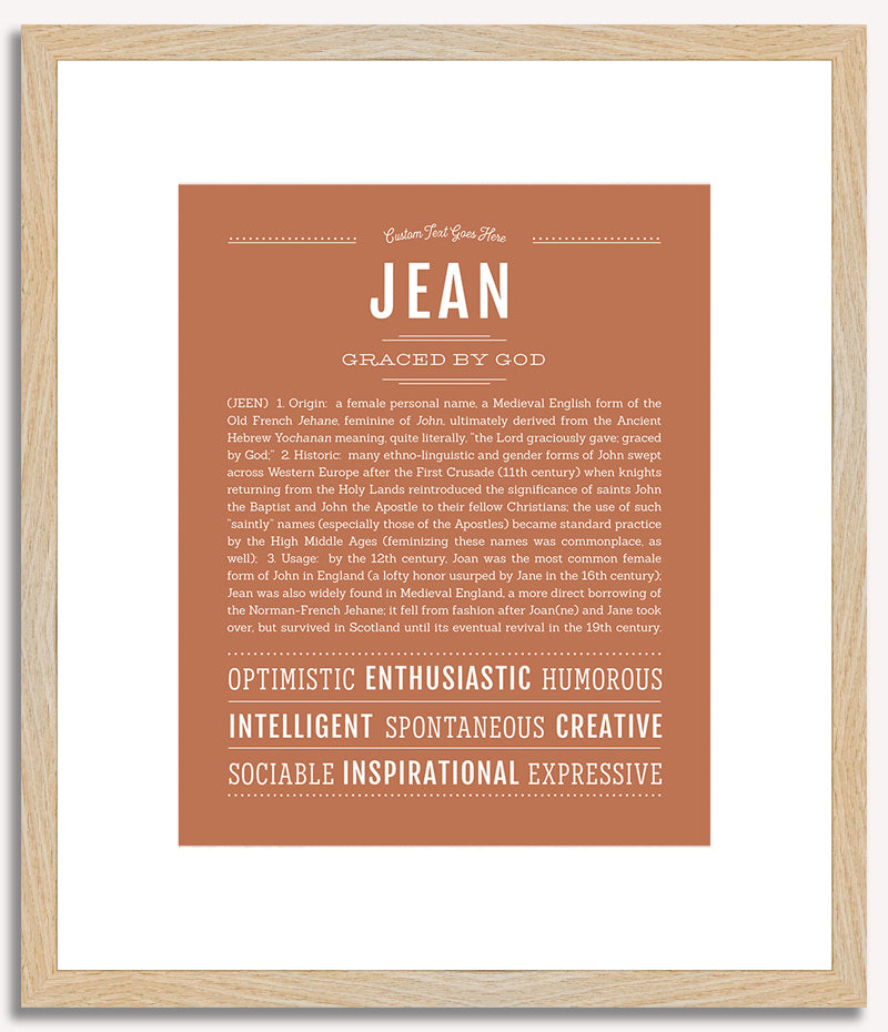 Jean (female) | Name Art Print