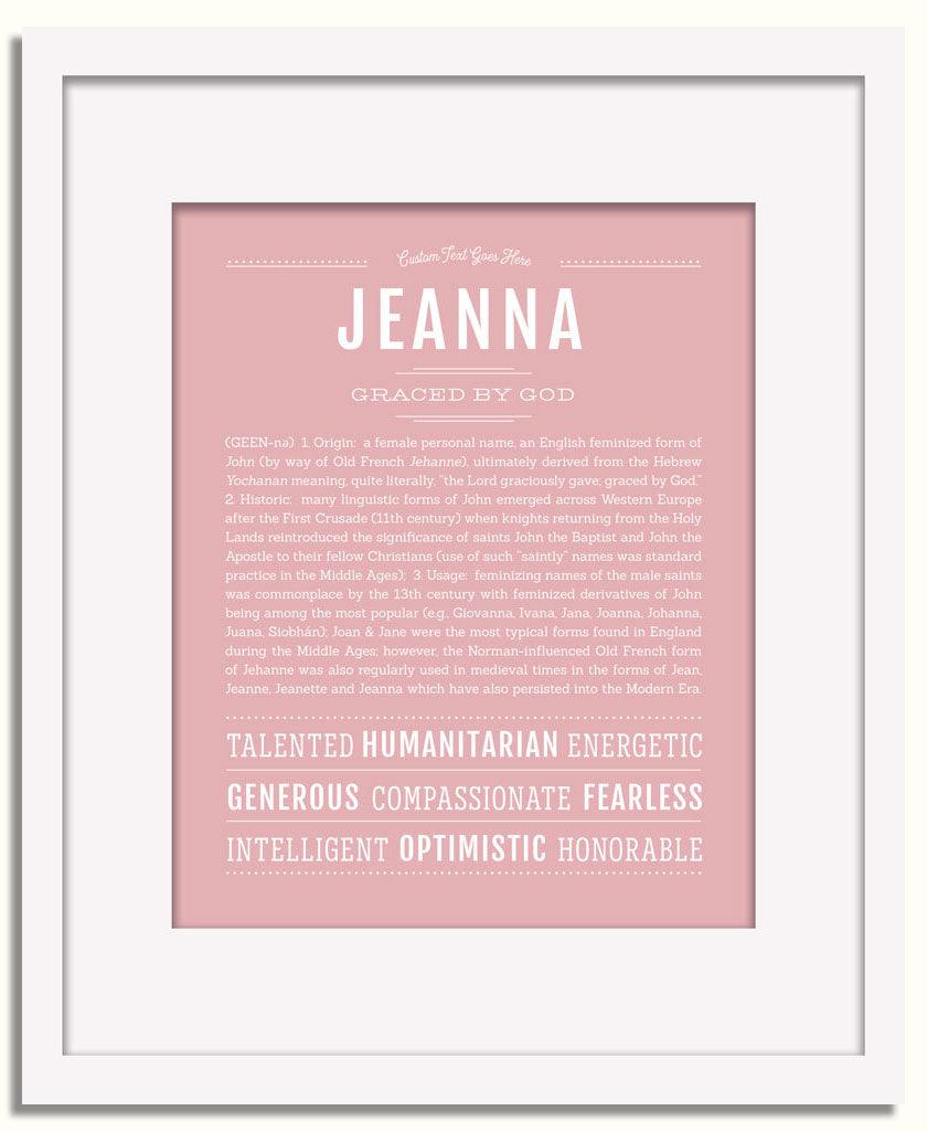 JEANAページ Jeanna Personalized Name Meaning Art Prints – Name Stories