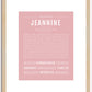 Jeannine | Name Art Print