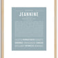 Jeannine | Name Art Print