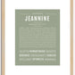 Jeannine | Name Art Print