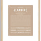 Jeannine | Name Art Print