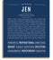 Jen Personalized Name Meaning Art Prints – Name Stories