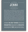 Jenni Name Jenni Personalized Name Meaning Art Prints – Name Stories