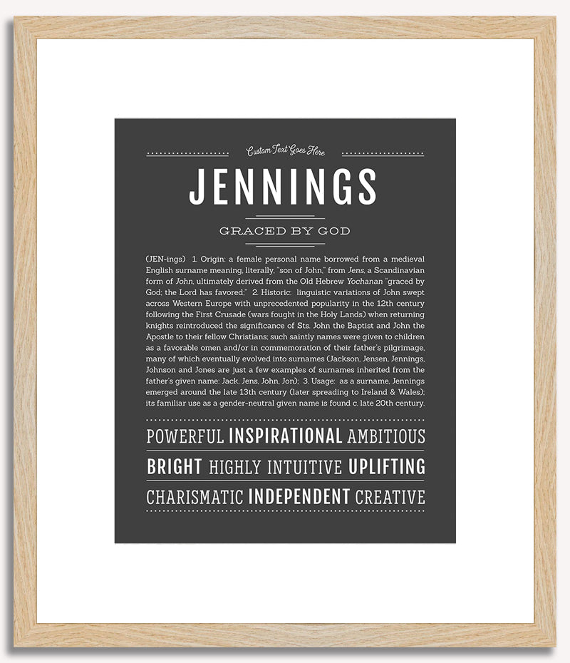 Jennings (female) | Name Art Print