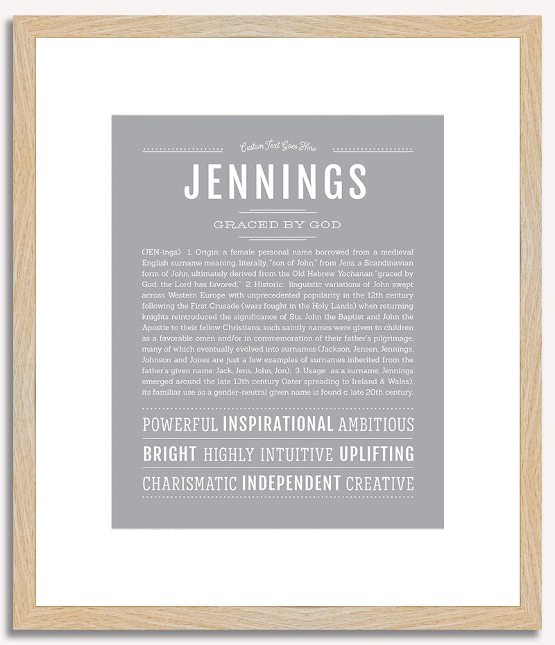 Jennings (female) | Name Art Print