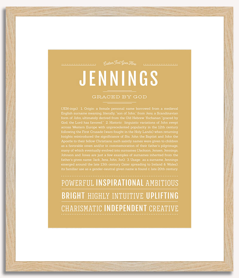 Jennings (female) | Name Art Print