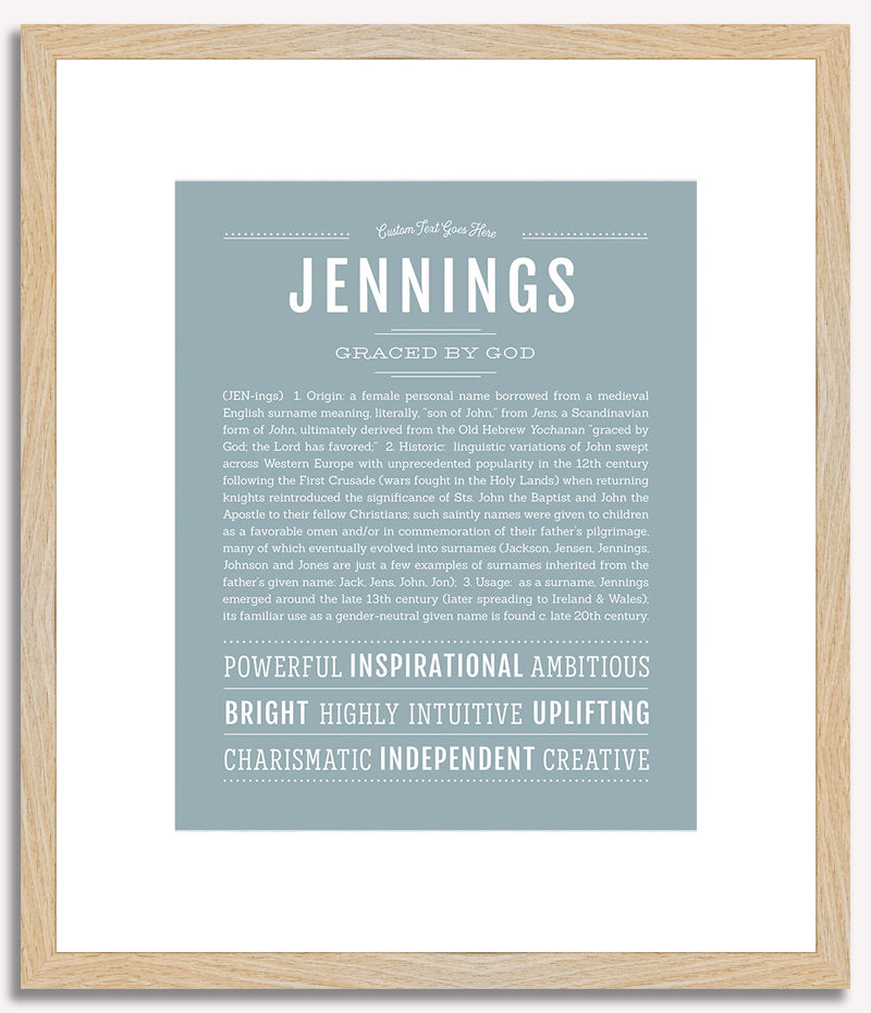 Jennings (female) | Name Art Print