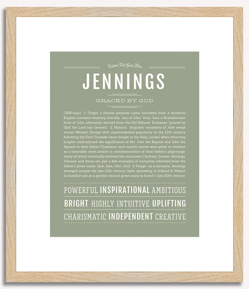 Jennings (female) | Name Art Print