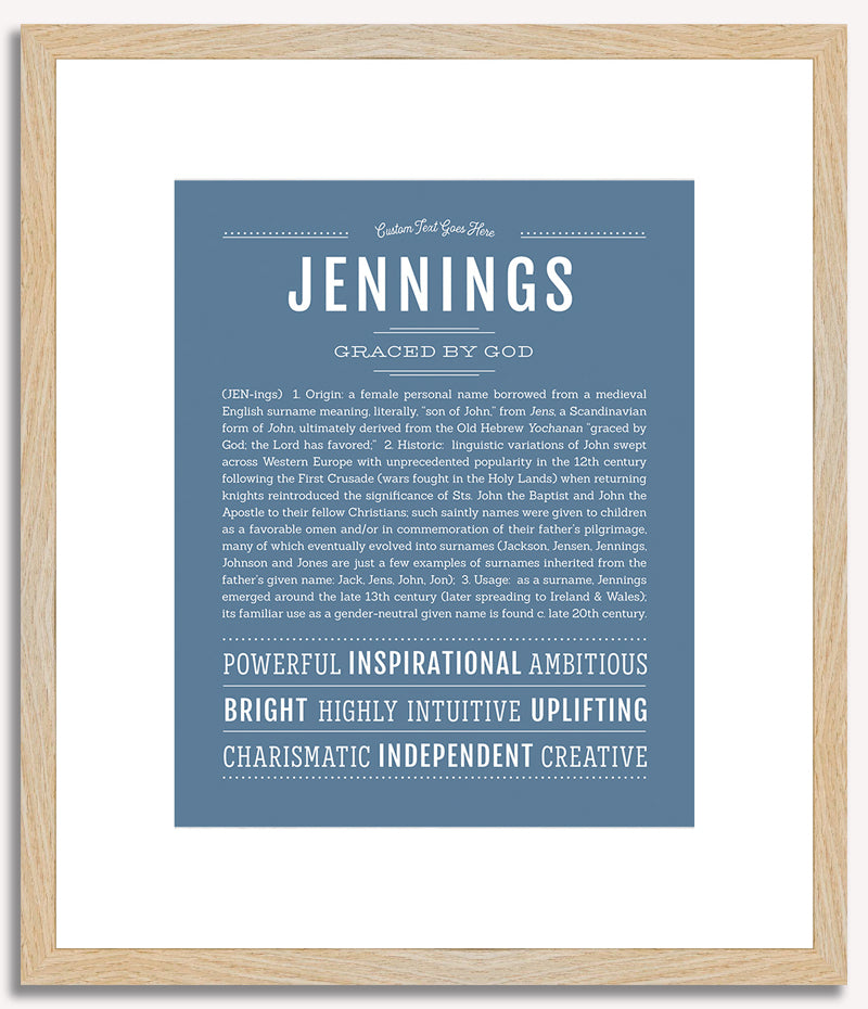 Jennings (female) | Name Art Print