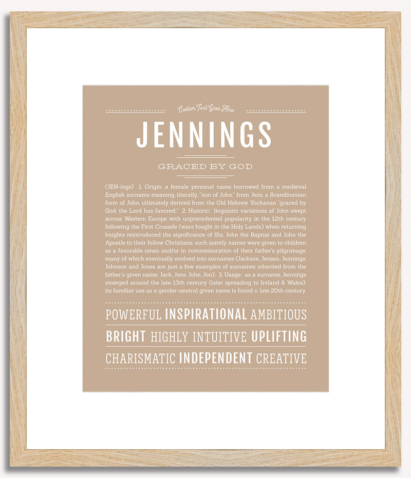 Jennings (female) | Name Art Print