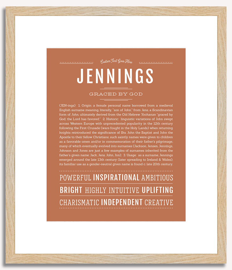 Jennings (female) | Name Art Print