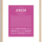 Jensen (female) | Name Art Print