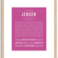 Jensen (male) | Name Art Print