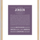 Jensen (male) | Name Art Print