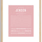 Jensen (female) | Name Art Print