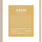 Jensen (female) | Name Art Print