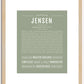 Jensen (female) | Name Art Print