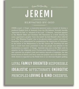 Jeremi | Name Art Print – Name Stories