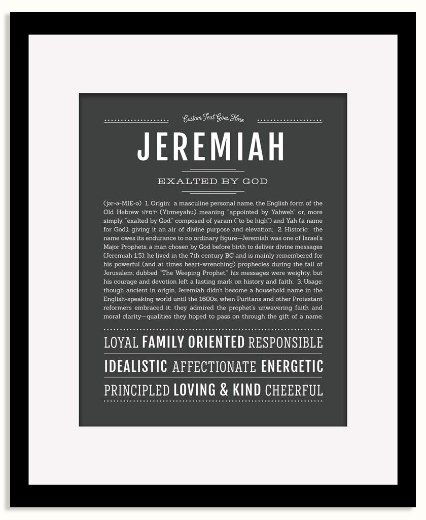 Frame Options | Charcoal Gray | Black Frame, Matted