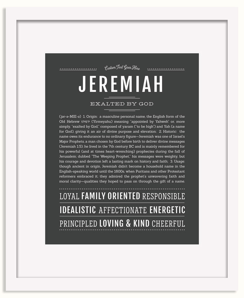 Frame Options | Charcoal Gray | White Frame, Matted