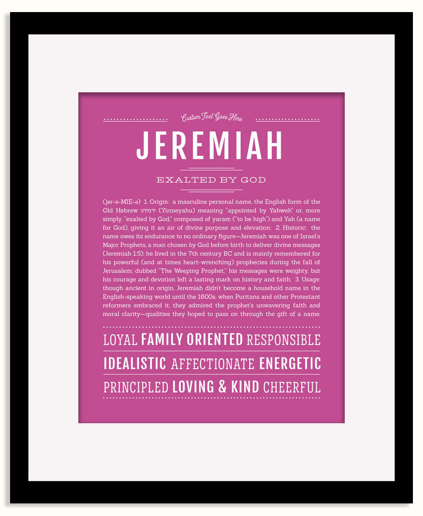 Frame Options | Dark Pink | Black Frame, Matted