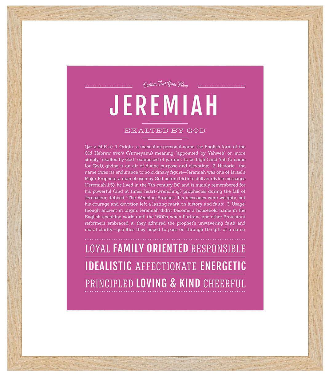 Frame Options | Dark Pink | Maple Frame, Matted