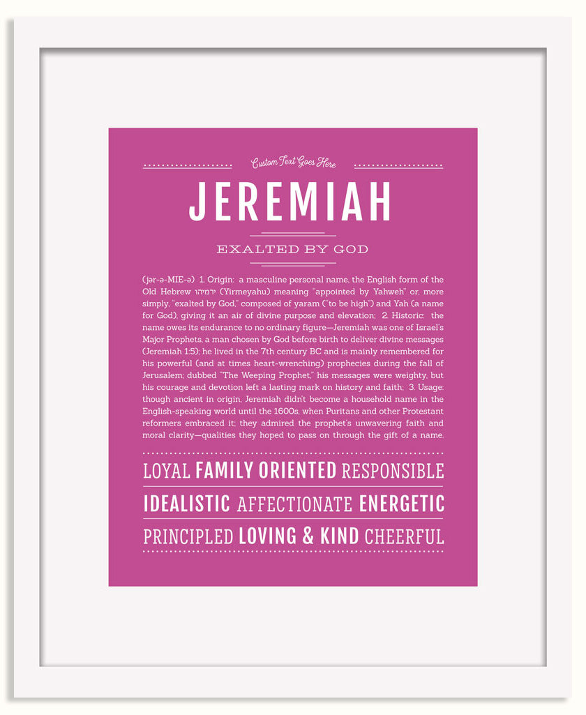 Frame Options | Dark Pink | White Frame, Matted
