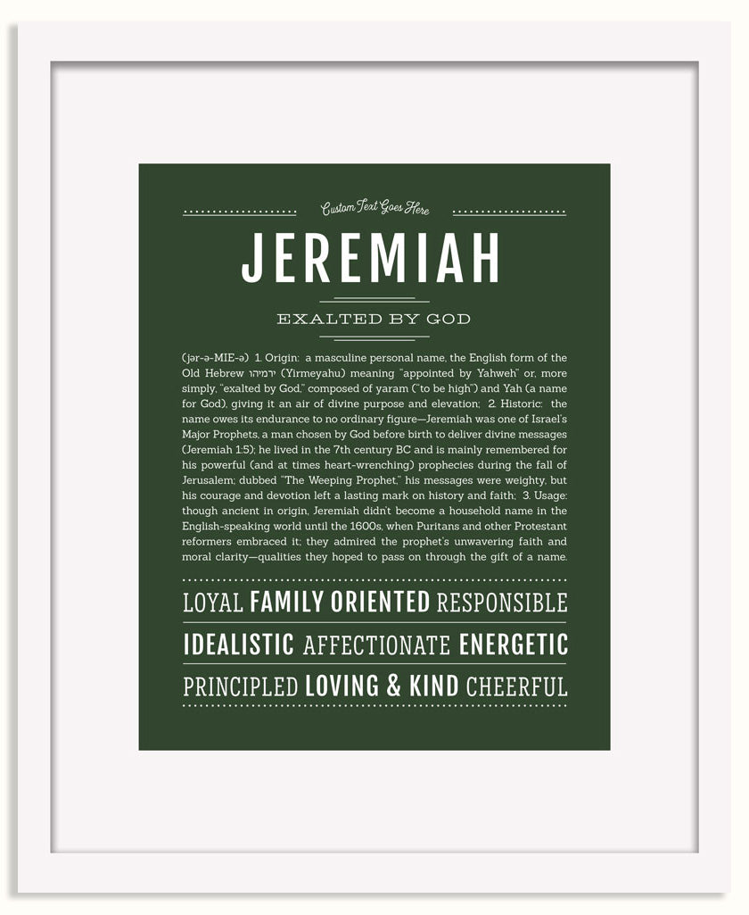 Frame Options | Deep Forest | White Frame, Matted