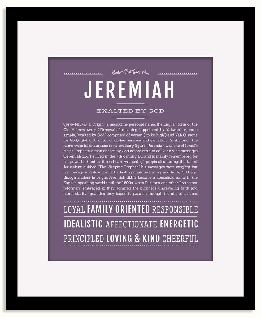 Frame Options | Deep Purple | Black Frame, Matted