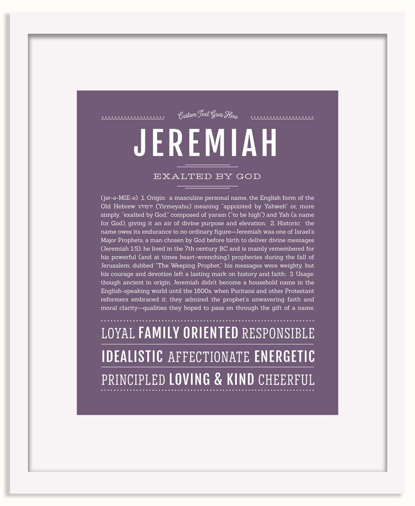Frame Options | Deep Purple | White Frame, Matted