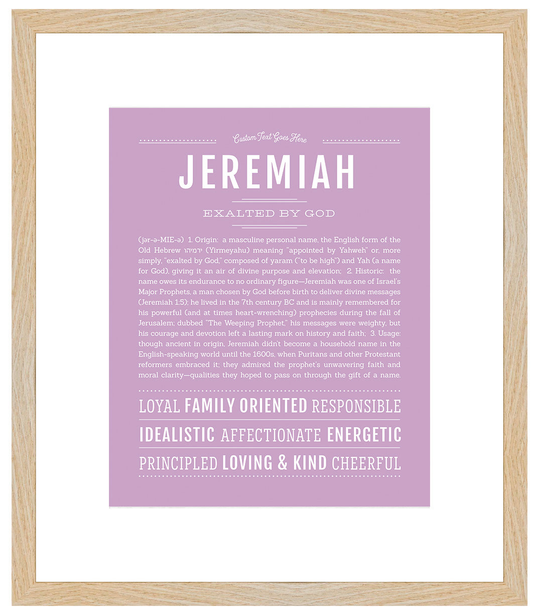 Frame Options | Lilac | Maple Frame, Matted