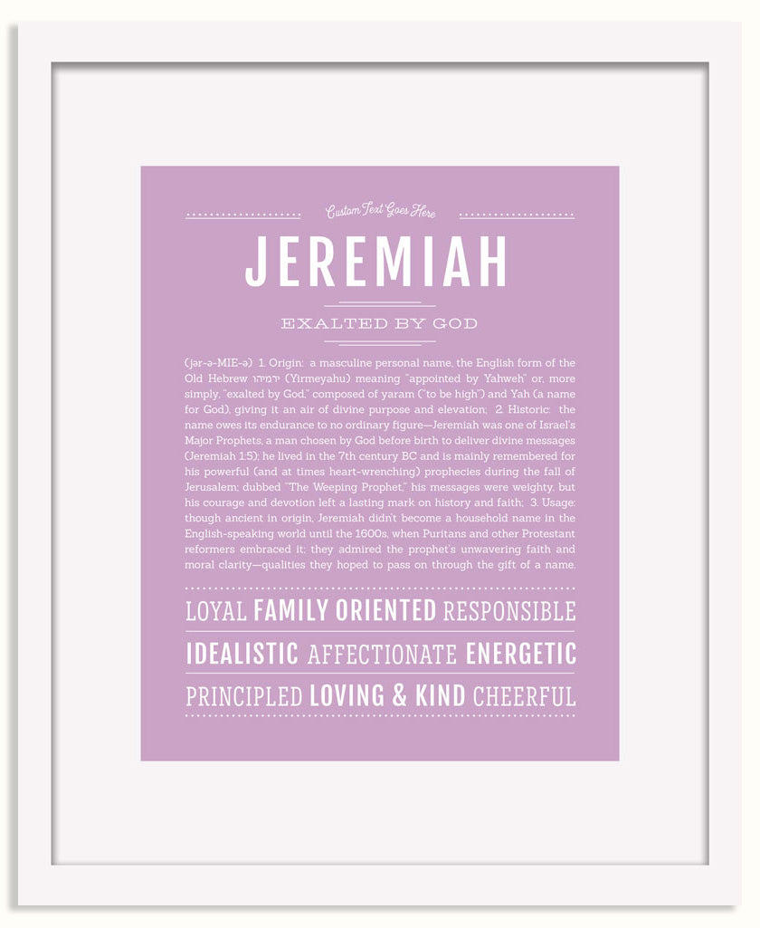 Frame Options | Lilac | White Frame, Matted