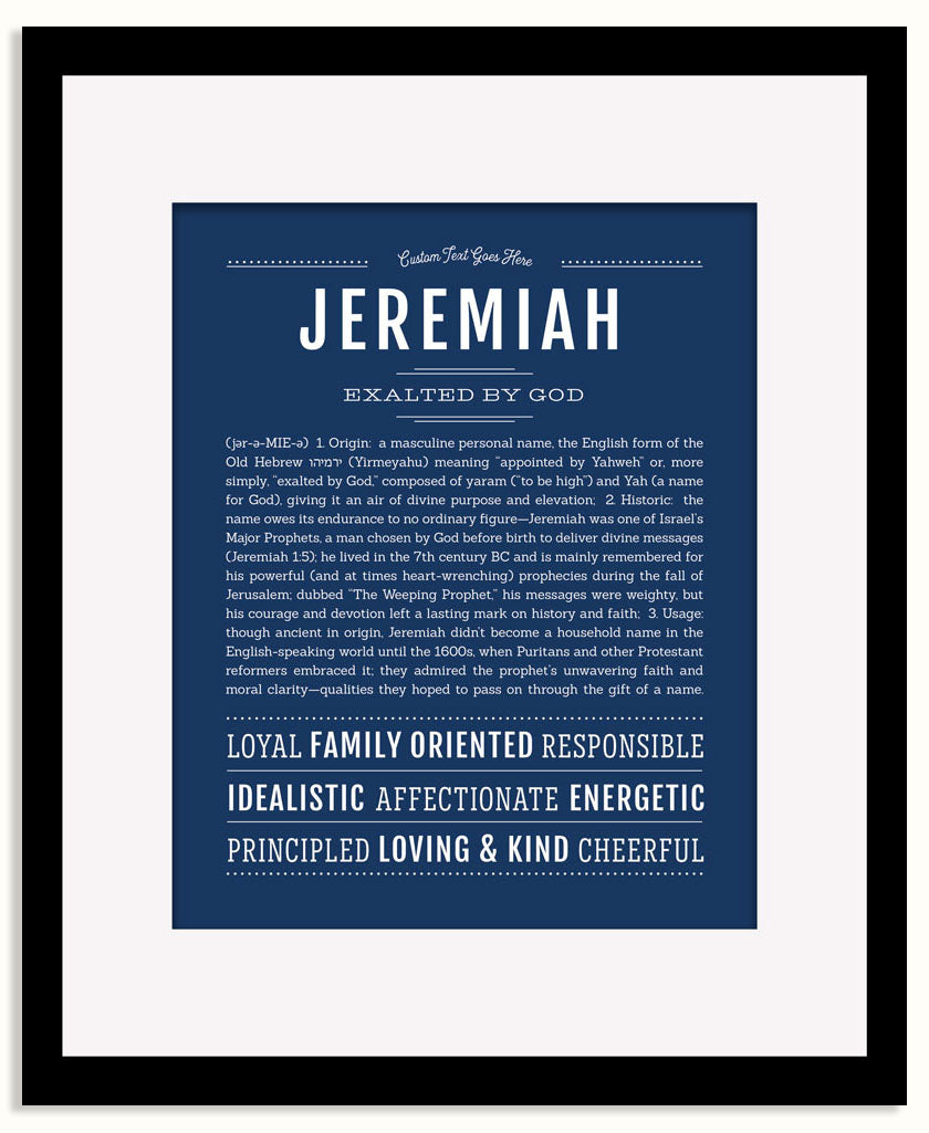 Frame Options | Midnight Blue | Black Frame, Matted