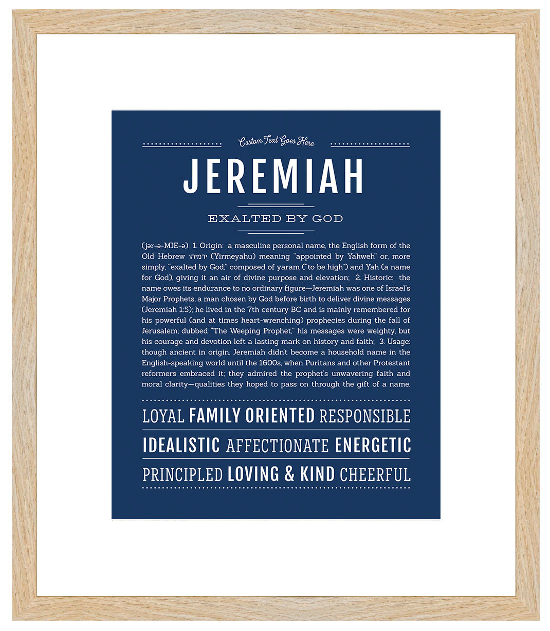 Frame Options | Midnight Blue | Maple Frame, Matted