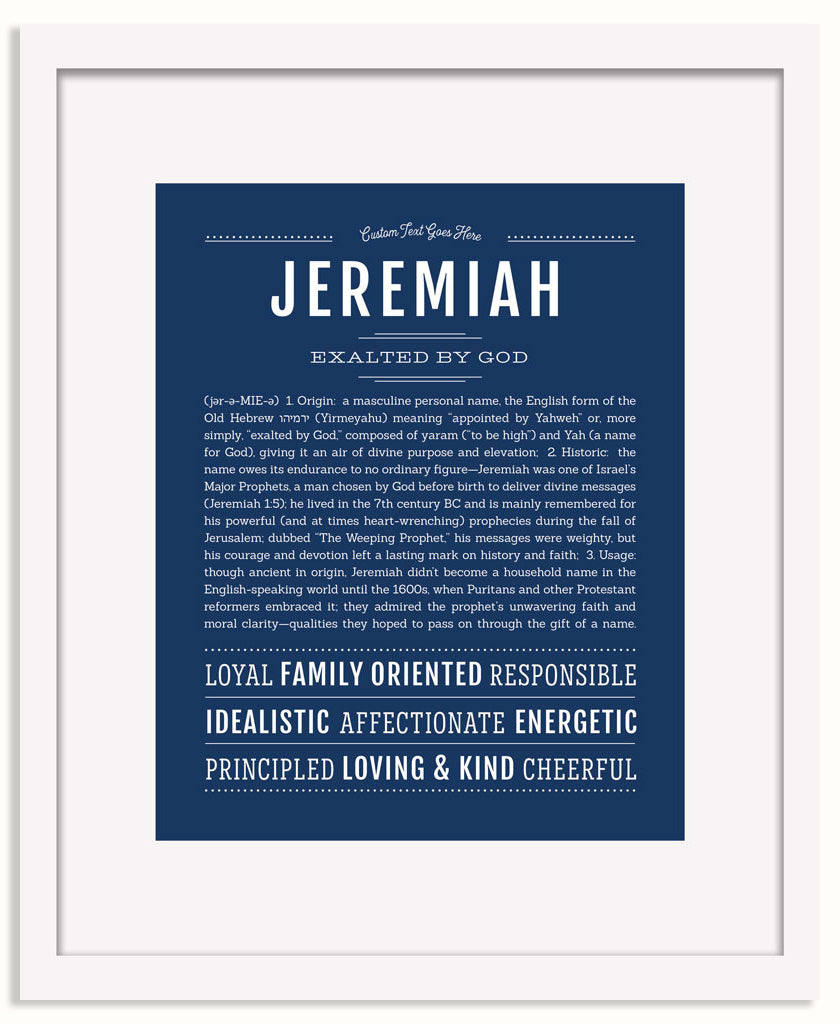 Frame Options | Midnight Blue | White Frame, Matted