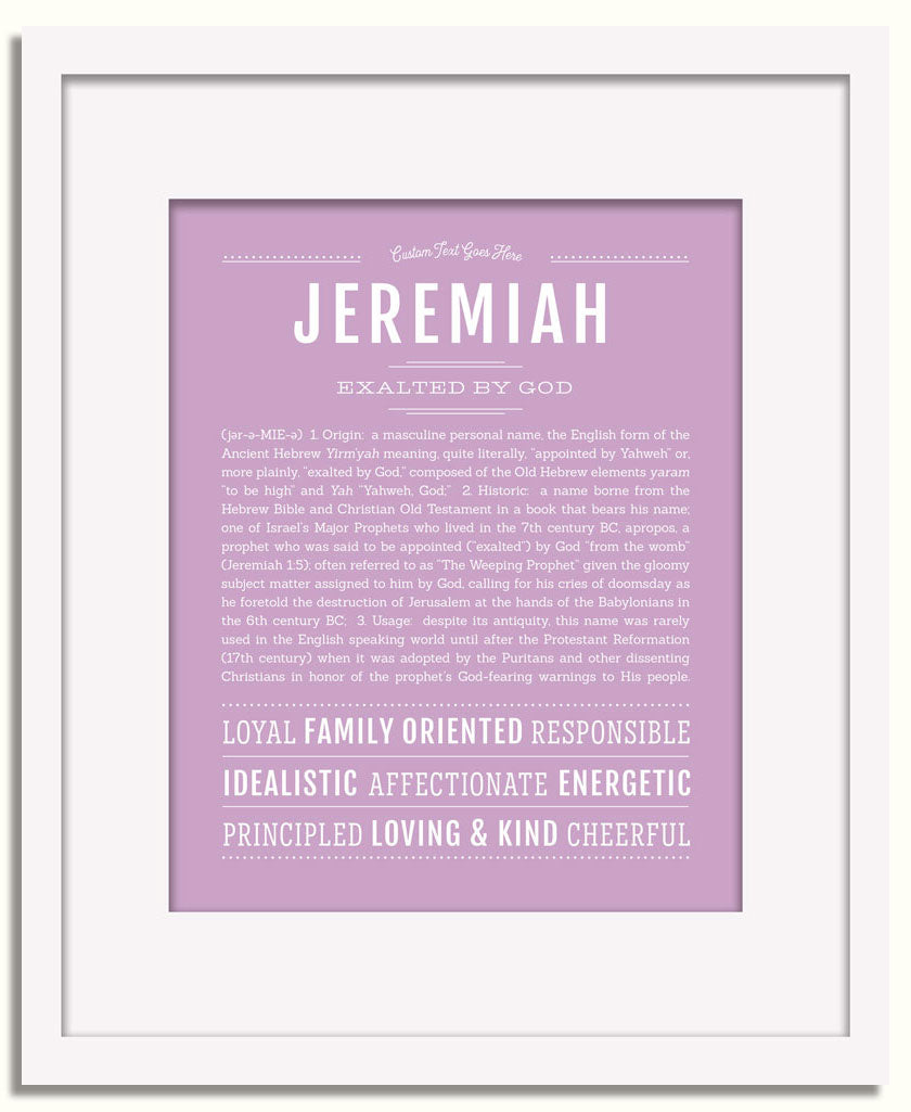 Frame Options | Lilac | White Frame, Matted