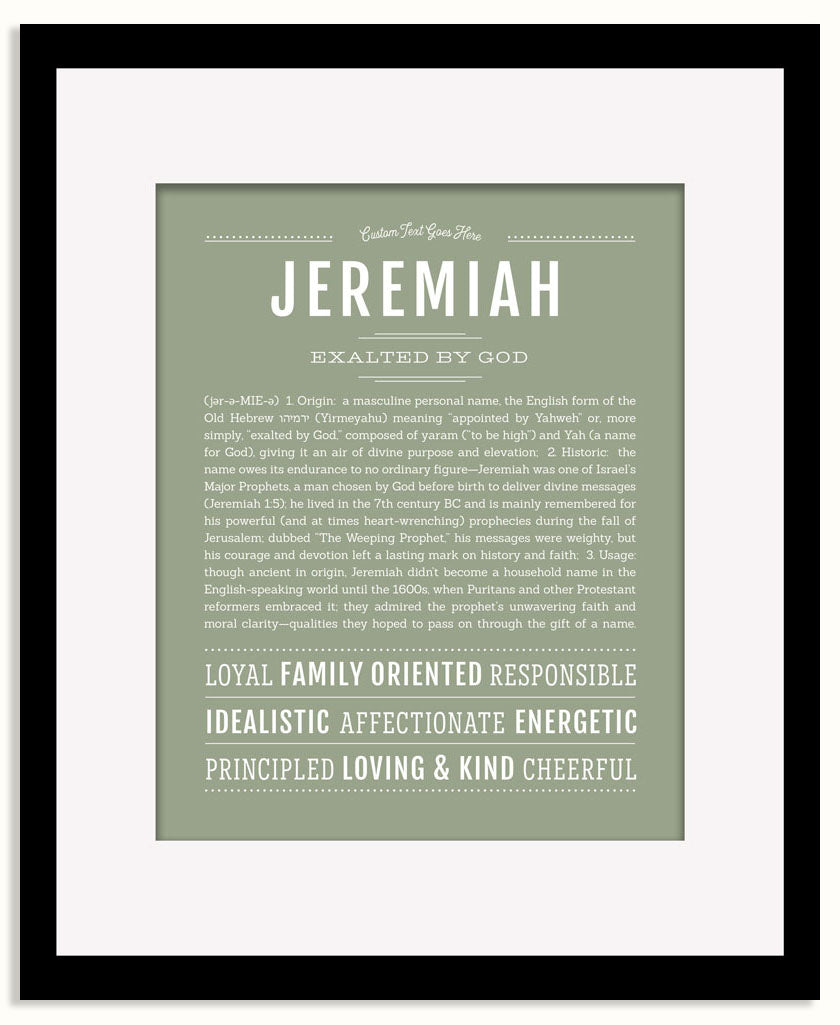 Frame Options | Sage | Black Frame, Matted