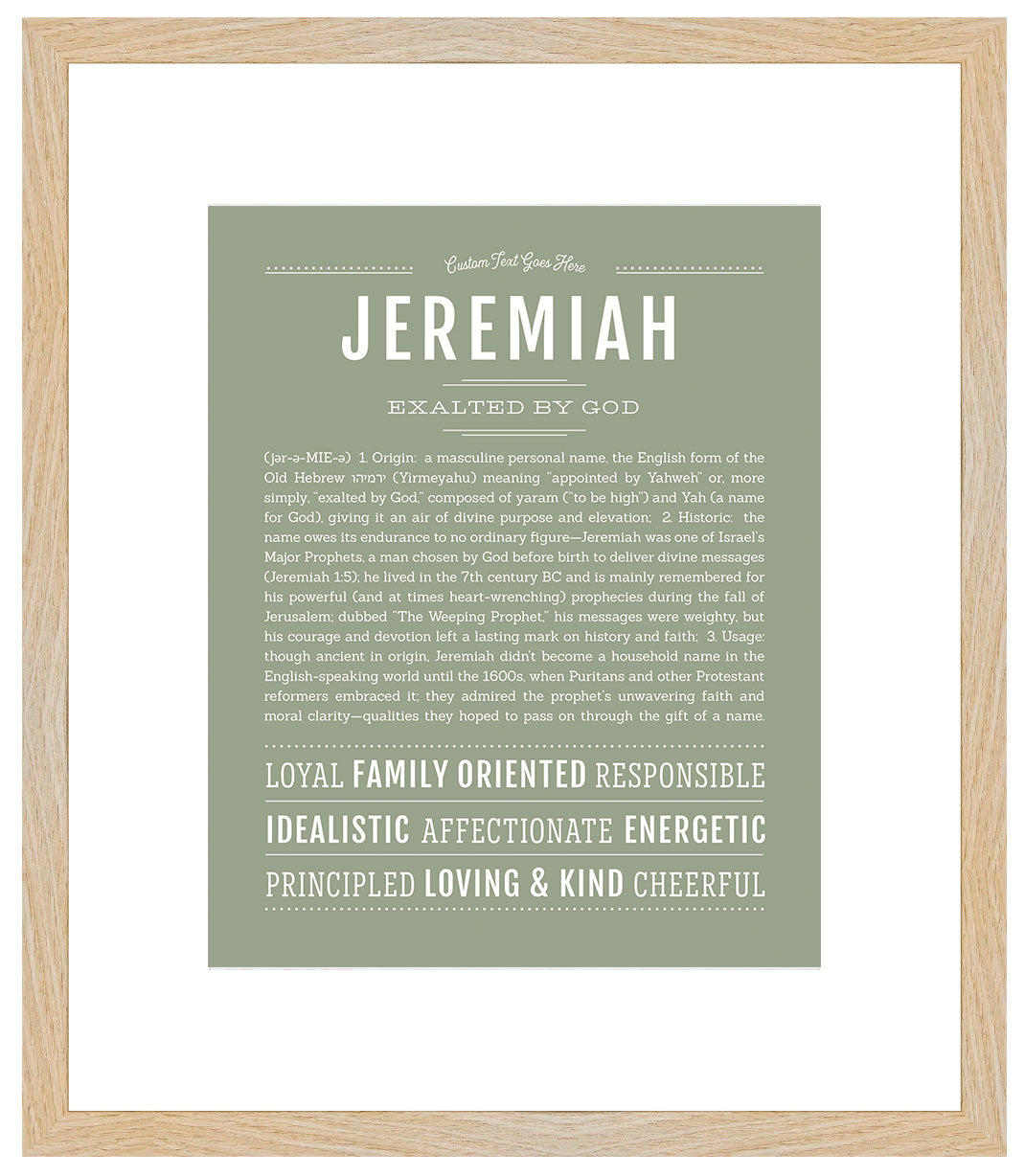 Frame Options | Sage | Maple Frame, Matted