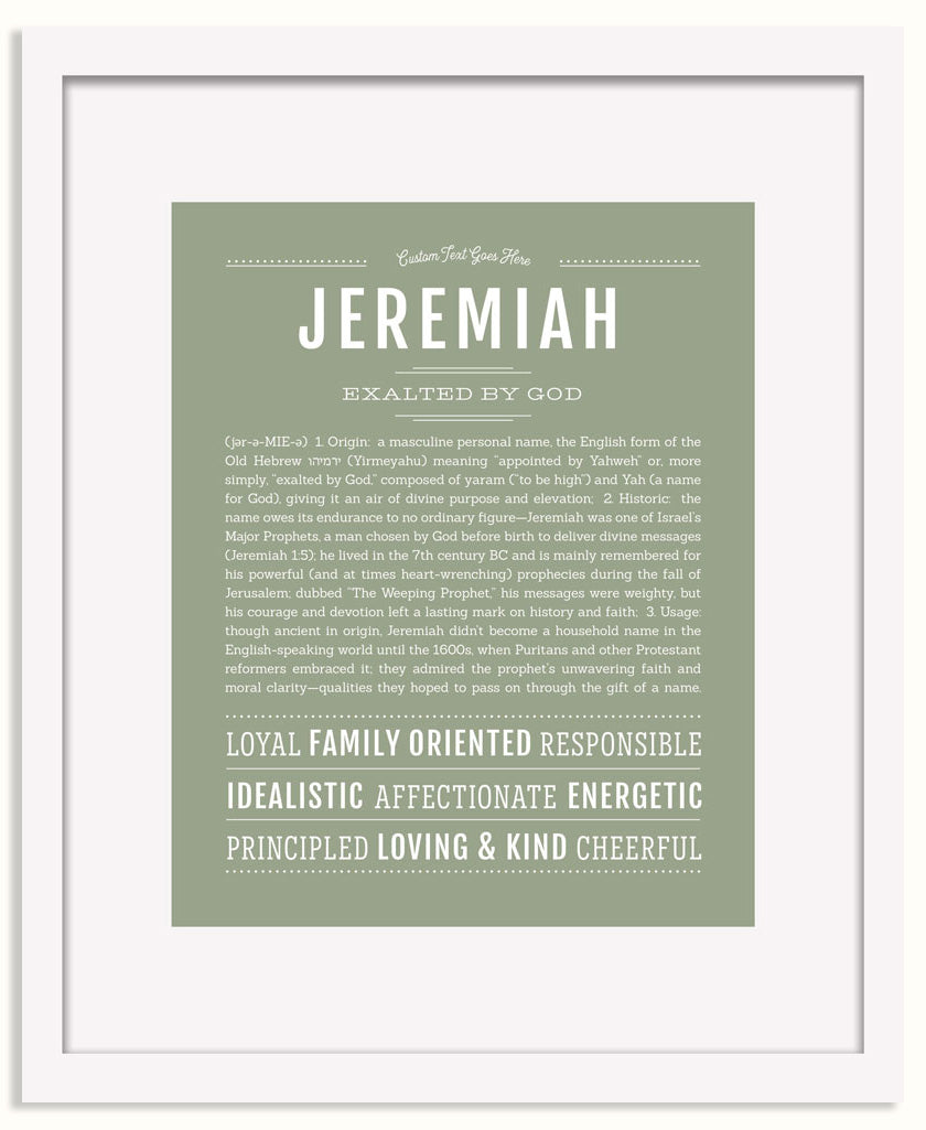 Frame Options | Sage | White Frame, Matted