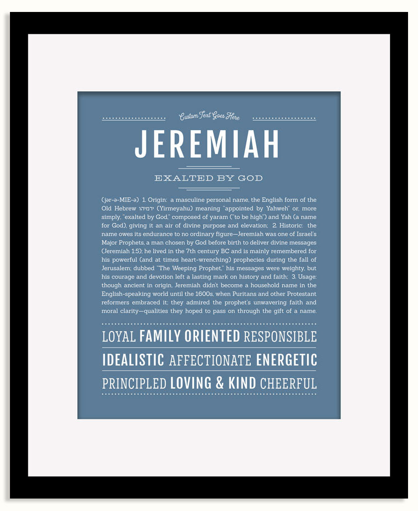 Frame Options | Steele Blue | Black Frame, Matted