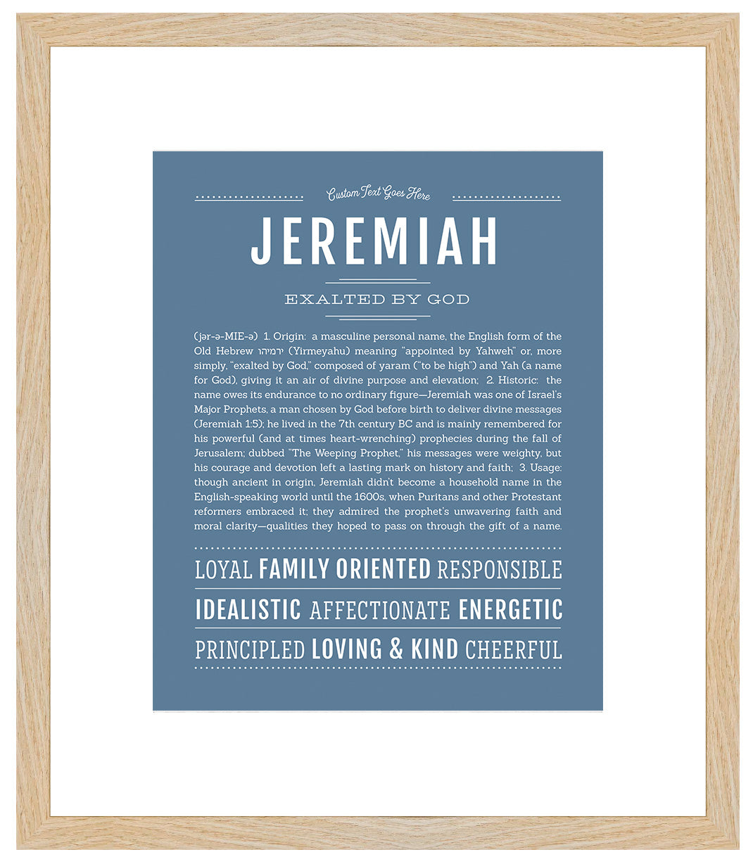 Frame Options | Steele Blue | Maple Frame, Matted
