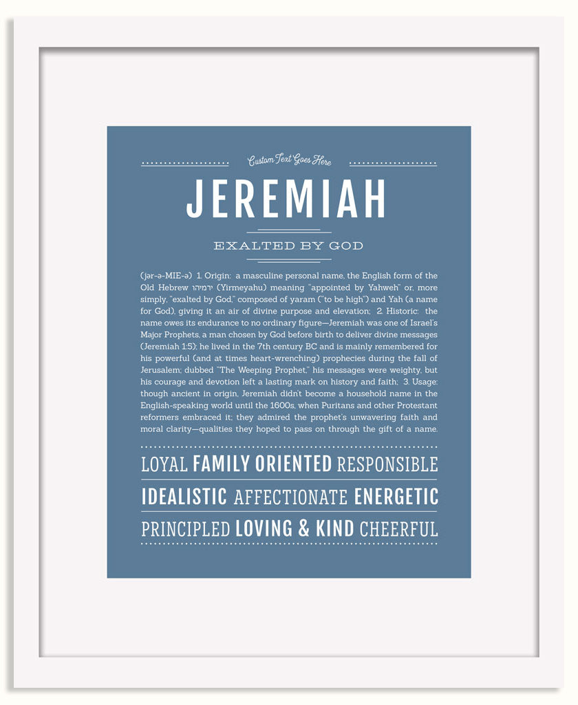 Frame Options | Steele Blue | White Frame, Matted