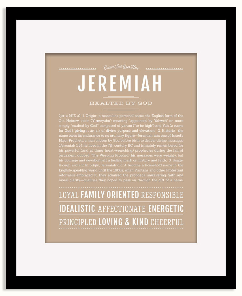 Frame Options | Tan | Black Frame, Matted