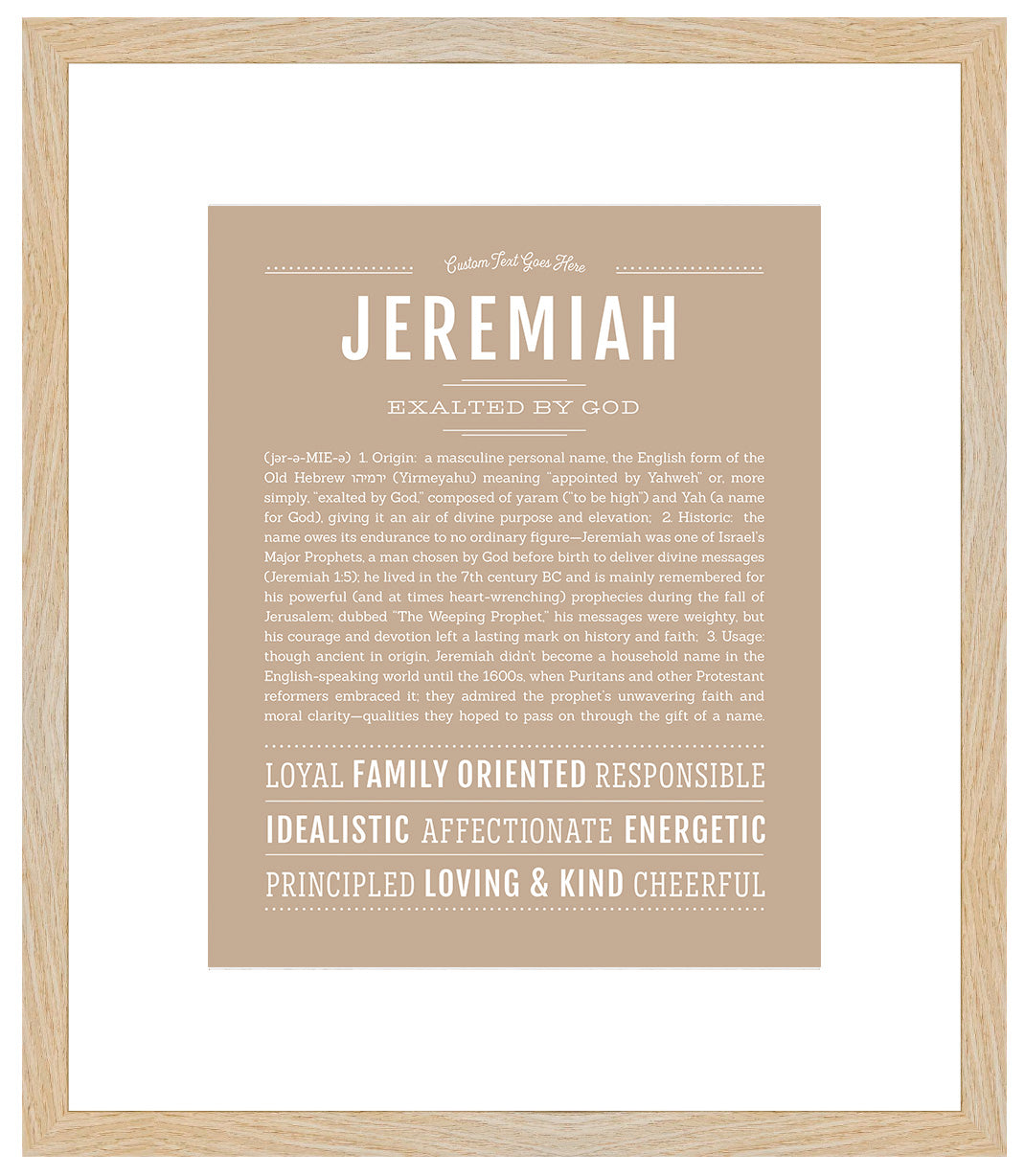 Frame Options | Tan | Maple Frame, Matted