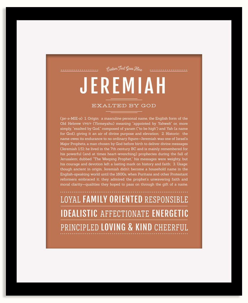 Frame Options | Terra Cotta | Black Frame, Matted