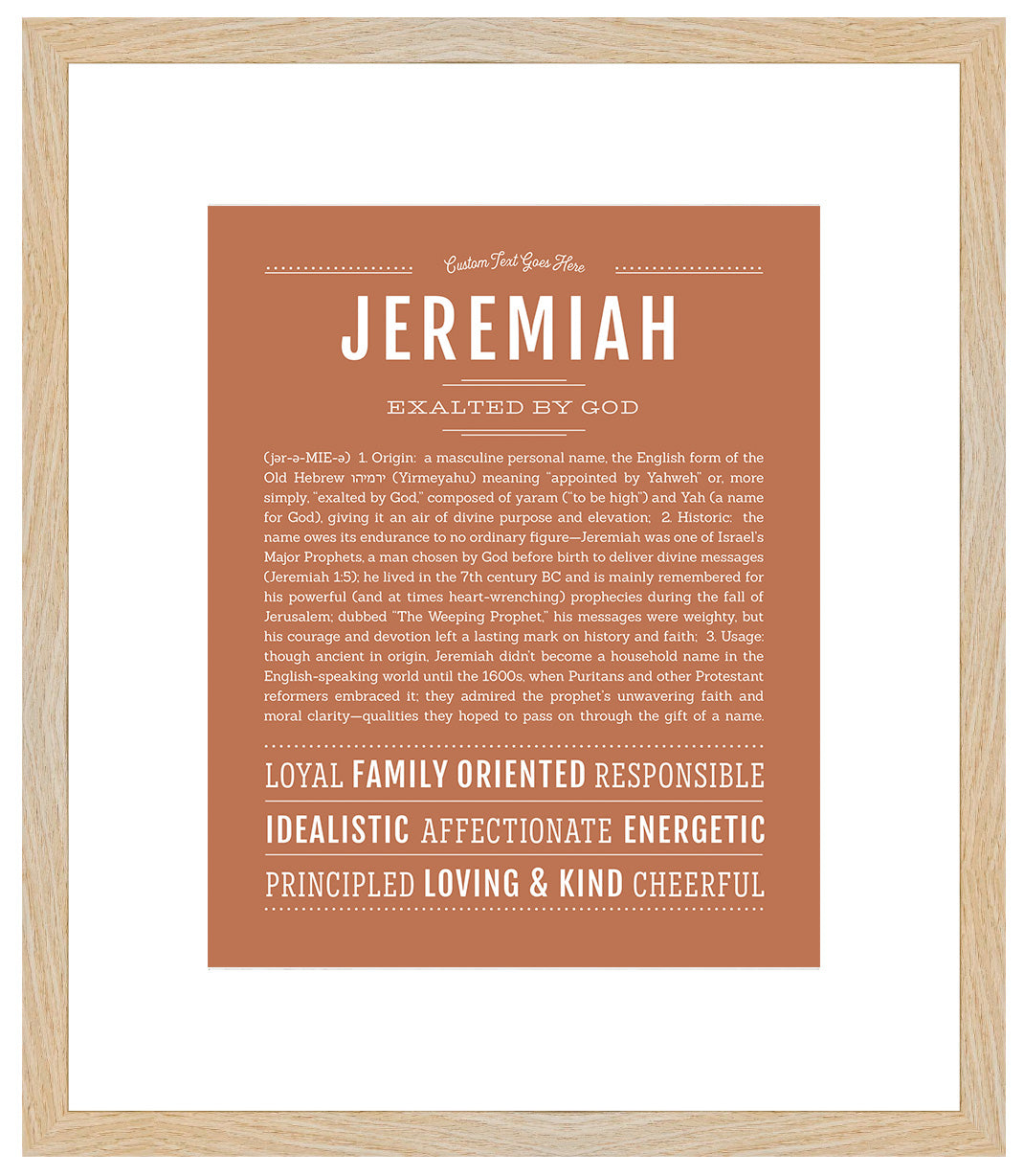 Frame Options | Terra Cotta | Maple Frame, Matted