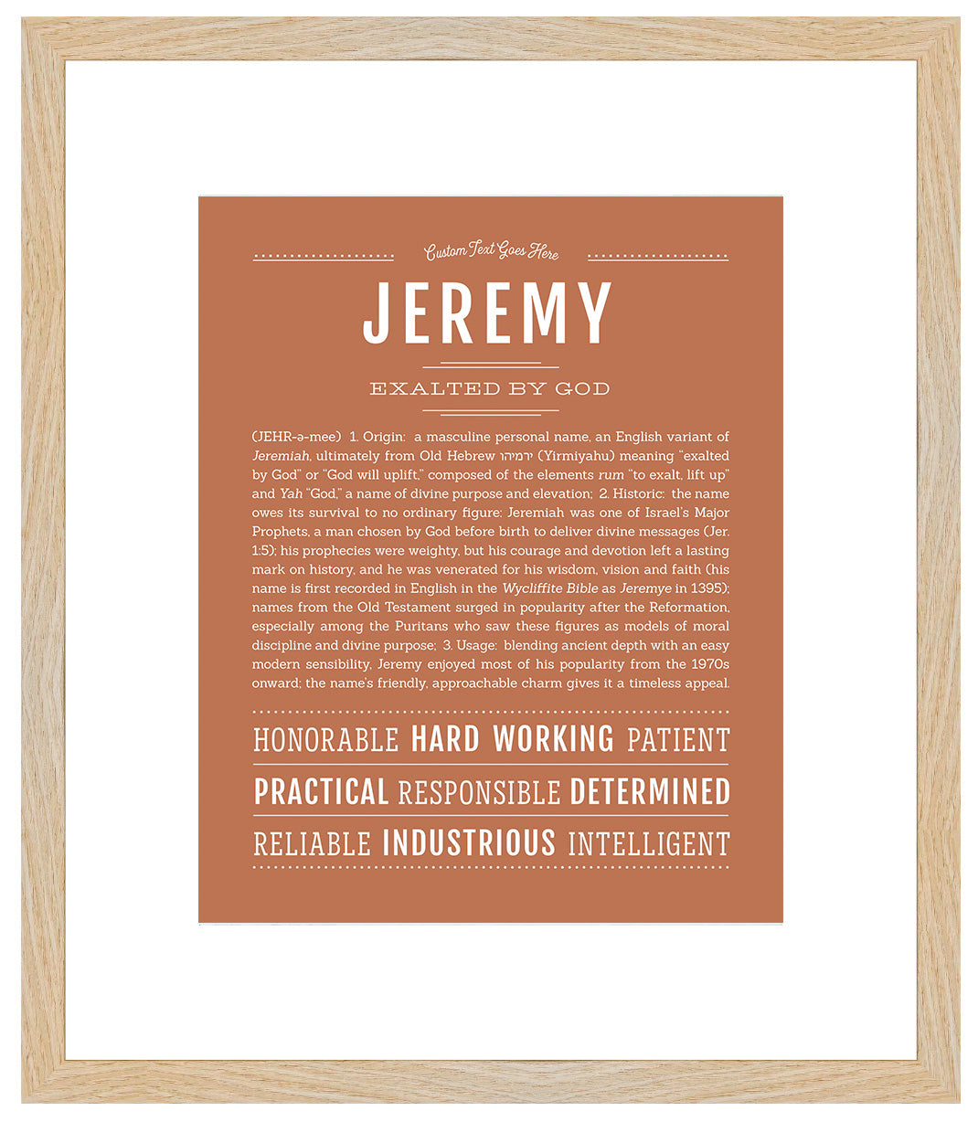 Frame Options | Terra Cotta | Maple Frame, Matted