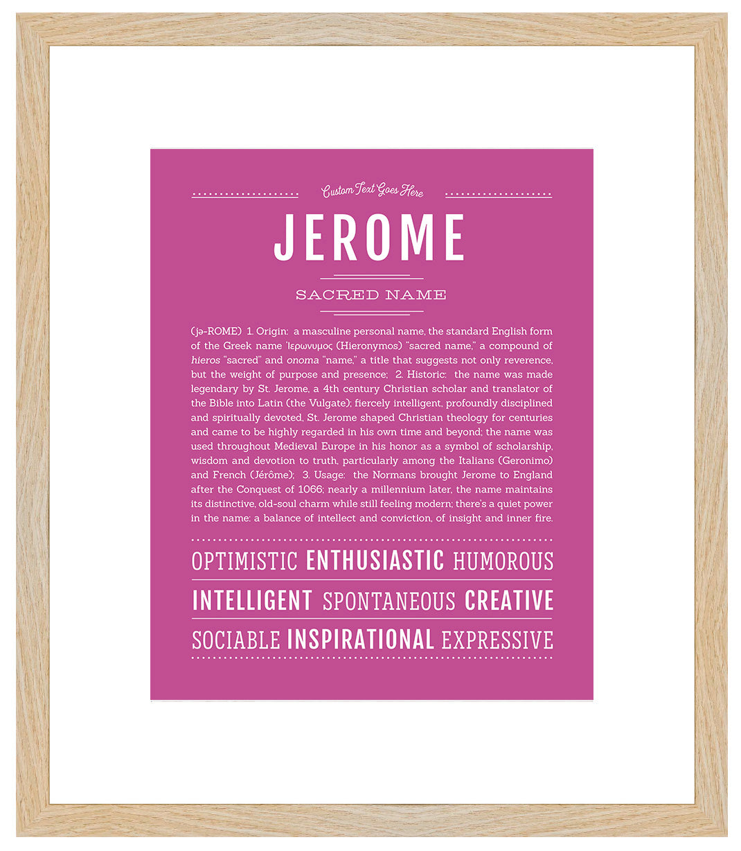 Frame Options | Dark Pink | Maple Frame, Matted